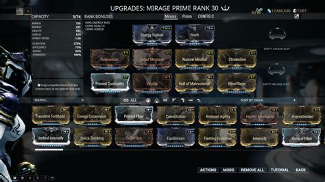warframe mirage build.